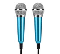 Luxshiny Micrófono K Song para Teléfono Celular, Mini Micrófono Metálico Azul Función de Grabación y Comunicación por Webcam, Paquete de 2 Piezas para Karaoke Móvil Estilo Varios estilos