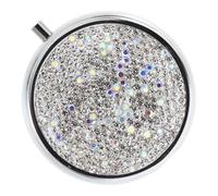 Luxshiny Mini Pastillero Metálico Portátil con Brillantes de Imitación, Diseño Elegante para Uso Diario y Oficina, Caja Pequeña para Clasificar y Proteger Medicamentos