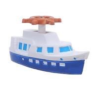 Luxshiny Modelo de Barco de Vela Mediterráneo Pequeño de Resina Azul Oscuro Timonel, Decoración Náutica Rústica para Mesa y Hogar, Adorno Costero Adecuado para Sala, Oficina y Regalos