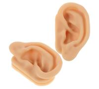Luxshiny Modelo de Oreja de Silicona Suave para Entrenamiento de Punción y Acupuntura, Educativo y Portátil, Adecuado para Aula y Práctica Médica, 1 Par Beige