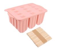 Luxshiny Molde de Silicona para Paletas de Hielo con 12 Rejillas y Palitos de Madera, Moldes Lekue Helados para Hacer Helado DIY con Material Seguro y Fácil de Usar