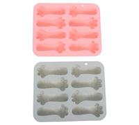 Luxshiny Molde de Silicona para Pastel Forma de Huella de Gato, 2 Piezas, 8 Cavidades, Resistente al Calor, Multipropósito para Decoración y Repostería DIY