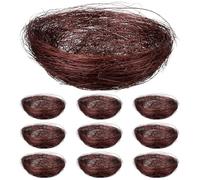 Luxshiny Nido Artificial de Pájaro Tejido a Mano, 10 Piezas Color Marrón, Material de Hilo Resistente y Transpirable, Decoración Natural para Jaulas de Pájaros y Hogar, Accesorio