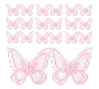 Luxshiny Parches Bordados de Diseño Delicado en Organza Doble Capa 30 y Color Rosa para Accesorios de Boda, y Manualidades