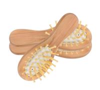 Luxshiny Peine de Madera Portátil Cojín de Aire, Masajeador Mini 3 Piezas, Peine Multiusos para Estimular Cuero Cabelludo y Mejorar Cabello, Adecuado para Cuidado y Relajación Diaria