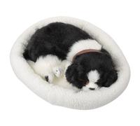 Luxshiny Perros Durmiendo En Una Almohadilla Muñeca Juguete Perro Que Peluche Animal De Peluche Realista Esponjoso Cachorro Durmiendo Animal con Sonido para Niños Niñas Regalo De
