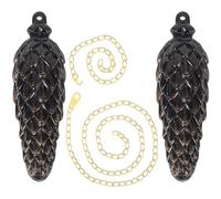 Luxshiny Pesas para Reloj de Cuco Movimiento Musical y Cadenas Negras, Accesorio para Relojes de Pared Tradicionales en Decoración de Oficina