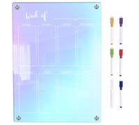 Luxshiny Pizarra Magnética Planificadora Semanal para Nevera, Tablero Acrílico Transparente Grande de Borrado en Seco 7 Piezas de Rotuladores, Organizador de Oficina para Tareas