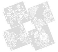 Luxshiny Plantillas para Estarcido y Pintura en Paredes, 4 Piezas de Flores Reutilizables para Proyectos de Bricolaje y Arte Hogar
