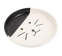 Luxshiny Plato para Gatos de Cerámica Premium Diseño Ergonómico Antideslizante Plato para Alimentación y Fácil Limpieza Cuenco Reutilizable para Comida y Agua Color Negro Elegante