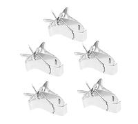 Luxshiny Porta Frutas para Jaula y Comedero De Pájaros Clip Plateado, Resistente y Duradero, Juego De 5 Unidades, Accesorio para Alimentación Jaulas, Compatible Loros y Aves Pequeñas