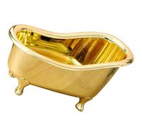 Luxshiny Porta Maquillaje para Bañera de Plástico Dorado, Caja de Almacenamiento Ligera y Fácil de Usar para Oficina y Tocador