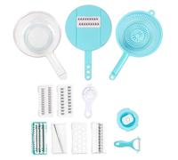 Luxshiny Rallador y Picadora Multifunción para Verduras Cesta de Drenaje Transparente, Juego de Ralladores Pequeños y Herramienta de Corte de Alimentos para Cocina Casera