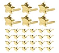 Luxshiny Remaches Decorativos Metálicos Dorados en Estrella de 5 Puntas, 100 Mini Clavitos para Manualidades Diy, Costura y Scrapbooking, Accesorios Pequeños para Ropa y Sombreros