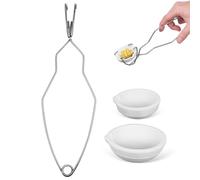 Luxshiny Set de 3 Crisoles Cerámicos Pequeños para Fundir Metales Pinzas Metálicas Resistentes Corrosión, Aptos para Horno de Fusión, Ideales para Fundición de Oro y Joyería, Portátiles