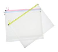 Luxshiny Sobres para Documentos A4 4 Piezas, Bolsillos Gruesos para Archivos, Organizador Transparente de Plástico Pp Resistente, Carpeta Borde Mate, Adecuado para Oficina y Hogar