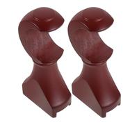 Luxshiny Soporte de Barra de Cortina de Pared Marrón Rojizo 35 CM, Base de Madera para Montaje, 2 Unidades, Adecuado para Ventanas y Dormitorios