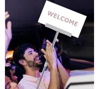 Luxshiny Soporte para Cartel de Llegada al Aeropuerto, Porta Carteles de Acero Inoxidable, Ajustable en Tamaño, Ligero y Portátil, Color Plata, para Tours y Desfiles