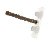 Luxshiny Soporte para Pájaros Ventosa de 25 Cm, Puesto de Juego Portátil para Loros y Aves Pequeñas, Madera Natural de Huajiao, Accesorio Creativo para Entrenamiento en Jaulas y