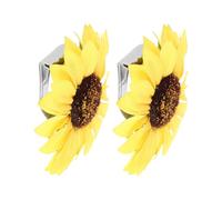 Luxshiny Sujeta Cortinas Decorativos en Forma de Girasol de Metal y Poliéster, Instalación sin Taladro, Paquete de 2 Piezas para Viviendas y Estancias