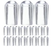 Luxshiny Tapones para Extremos de Ganchos de Acero 5 MM, 100 Piezas, Protectores de Punta de Alambre Base Azul Transparente para Perchas y Uso Doméstico