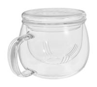 Luxshiny Taza de Té de Vidrio Borosilicato Filtro y Asa para Hojas Sueltas 350 Ml para Hogar y Oficina