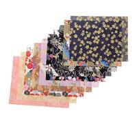 Luxshiny Tela de Algodón para Patchwork y Manualidades Diy, 10 Piezas Surtidas de 100% Algodón Suave Estampado Japonés y Diseño Floral para Costura, Embellecimiento y Estilo Aleatorio