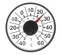 Luxshiny Termómetro de Ventana Portátil Sensor de Alta Sensibilidad, Diseño Redondo en Pvc y Pc, Color Negro, Adecuado para Uso en Casa y Habitación Infantil