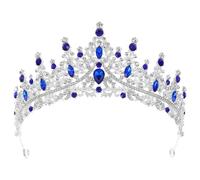 Luxshiny Tiara de Princesa Gemas de Imitación para Mujer, Tocado para Cumpleaños y Graduación, Diseño Ajustable y Cómodo, 16.00X15.50X7.00Cm