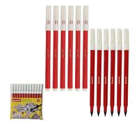 LUXSIN - Rotuladores de punta de fieltro de un solo color, color rojo, punta fina, paquete de 12, ideal para escribir, dibujar y marcar bocetos, perfecto para uso escolar, hogar, oficina, iZOFAX