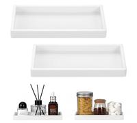 Luxspire Bandeja de Baño - 2 Paquetes (20 x 10cm) Jabonera de Silicona para Fregadero de Cocina, Bandeja de Baño para Dispensador de Jabón Accesorios de Joyería Perfume, Blanco