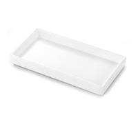 Luxspire Bandeja Decorativa de Baño, Bandeja de Cerámica de Joyas Cosméticos Mini Bandeja Rectangular de Baño para perfumes velas Llaves, Organizador de Tocador Baño Cocina Hogar, 17*9*2 cm, Blanco