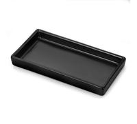 Luxspire Bandeja Decorativa de Baño, Bandeja de Cerámica de Joyas Cosméticos Mini Bandeja Rectangular de Baño para perfumes velas Llaves, Organizador de Tocador Baño Cocina Hogar, 17*9*2 cm, Negro