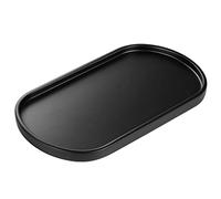 Luxspire Bandeja Elíptica, Bandeja de Resina de Cuarto de Baño, Joyería, Decoración de Hogar, Salón y Dormitorio, Plato Organizador para Velas, Jabón, Toalla, Planta, 29 * 15.5 * 1.8 CM - Negro Mate