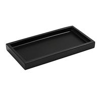 Luxspire Bandeja Rectangular Antideslizante de Resina de Cuarto de Baño, Bandeja Decorativa para Hogar, Salón y Dormitorio, para Joyas, Velas y Jabón, Talla 20 X 10 X 1,9cm - Negro