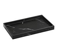 Luxspire Bandeja Rectangular Antideslizante de Resina de Cuarto de Baño, Bandeja Decorativa para Hogar, Salón y Dormitorio, para Joyas, Velas y Jabón, Talla 25.5 X 15.5 X 2cm - Ink Negro