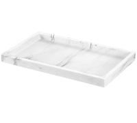 Luxspire Bandeja Rectangular Antideslizante de Resina de Cuarto de Baño, Bandeja Decorativa para Hogar, Salón y Dormitorio, para Joyas, Velas y Jabón, Talla 25.5 X 15.5 X 2cm - Grava Blanca