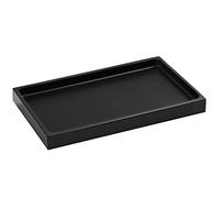 Luxspire Bandeja Rectangular Antideslizante de Resina de Cuarto de Baño, Bandeja Decorativa para Hogar, Salón y Dormitorio, para Joyas, Velas y Jabón, Talla 25.5 X 15.5 X 2cm - Negro