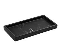 Luxspire Bandeja Rectangular Antideslizante de Resina de Cuarto de Baño, Hogar, Salón y Dormitorio, para Velas, Jabón, Toalla, Planta, Talla XS, 20 X 10 X 1,9cm - Ink Negro