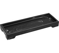 Luxspire Bandeja Rectangular de Resina de Cuarto de Baño, Hogar, Salón y Dormitorio, Super Antideslizante para Velas, Jabón, Toalla, Planta, 11.22" X 4.05" X 0.98" (28.5 X 10.3 X 2.5cm) - Ink Negro