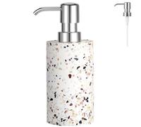 Luxspire Botellas de Dispensador de Resina, Tarro de Resina Decorativo, Recipiente Rellenable de Botellas de Bomba Dispensadores de Mano para Jabón Líquido, Champú y Gel de Ducha, Terrazo