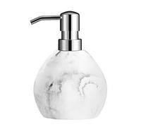Luxspire Botellas de Dispensador de Resina, Tarro de Resina Decorativo, Recipiente Rellenable de Botellas de Bomba Dispensadores de Mano para Jabón Líquido, Champú y Gel de Ducha - Mármol Blanco