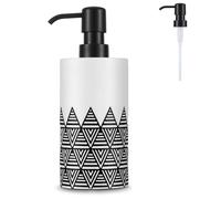 Luxspire Dispensador de Jabón de Manos, 430ML Dosificador de Jabón Líquido Baño de Resina con 2 Bombas a Prueba de Óxido para Cocina Fregadero, Botella Dispensadora de Jabón Loción Gel, Blanco+Negro