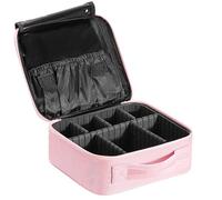 Luxspire Estuche de Maquillaje para Viajes, Estuche Cosmético, Caja Cosmética Profesional, Bolsa Portátil para Artistas, Organizador de Artículos de Tocador con Divisores Ajustables, Rosa