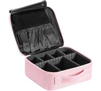 Luxspire Estuche de Maquillaje para Viajes, Estuche Cosmético, Caja Cosmética Profesional, Bolsa Portátil para Artistas, Organizador de Artículos de Tocador con Divisores Ajustables, Rosa