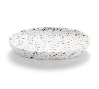 Luxspire Jabonera de Resina, Plato de Jabón Elíptica, Jabonera para Baño, Bandeja de Jabón para Duchar en Baño o Hogar, Jabonera Oval Multifuncional, Terrazo