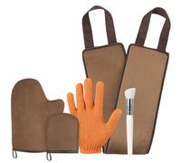 Luxspire Kit de Aplicadores de Bronceado Automático, 5 en 1 Juego de Autobronceadores Corporales y Faciales, con Aplicadores de Loción para la Espalda, Guante Exfoliante, Brocha de Maquillaje, Marrón