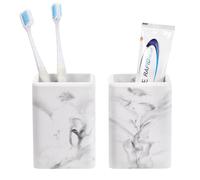 Luxspire Portacepillos de Dientes 2 Paquetes, Portacepillos de Dientes de Secado Rápido para Baño, Vasos de Diatomita para Cepillos de Dientes, Portacepillos de Dientes y Pasta de Dientes, Mármol