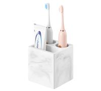 Luxspire Portacepillos de Dientes de Secado Rápido para el Baño, 3 Ranuras Organizador Eléctrico de Diatomita para Cepillos de Dientes y Pasta de Dientes para Baño Cocina, Mármol Blanco