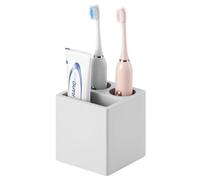 Luxspire Portacepillos de Dientes de Secado Rápido para el Baño, 3 Ranuras Organizador Eléctrico de Diatomita para Cepillos de Dientes y Pasta de Dientes para Baño Cocina, Gris Claro